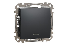 Одноклавішний перемикач з підсвіткою Чорний Sedna Design (SDD114106L)