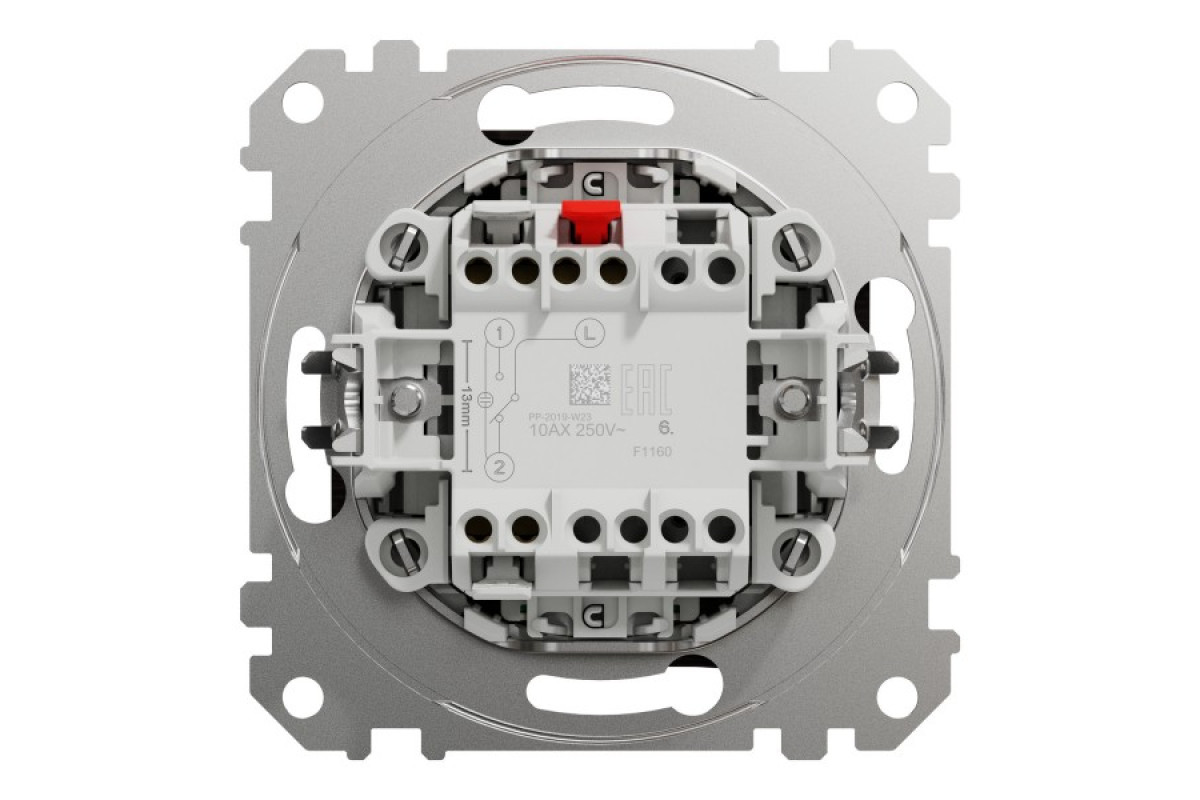 Одноклавішний перемикач з синьою LED підсвіткою 10 АХ Венге Sedna Elements (SDD181106L)