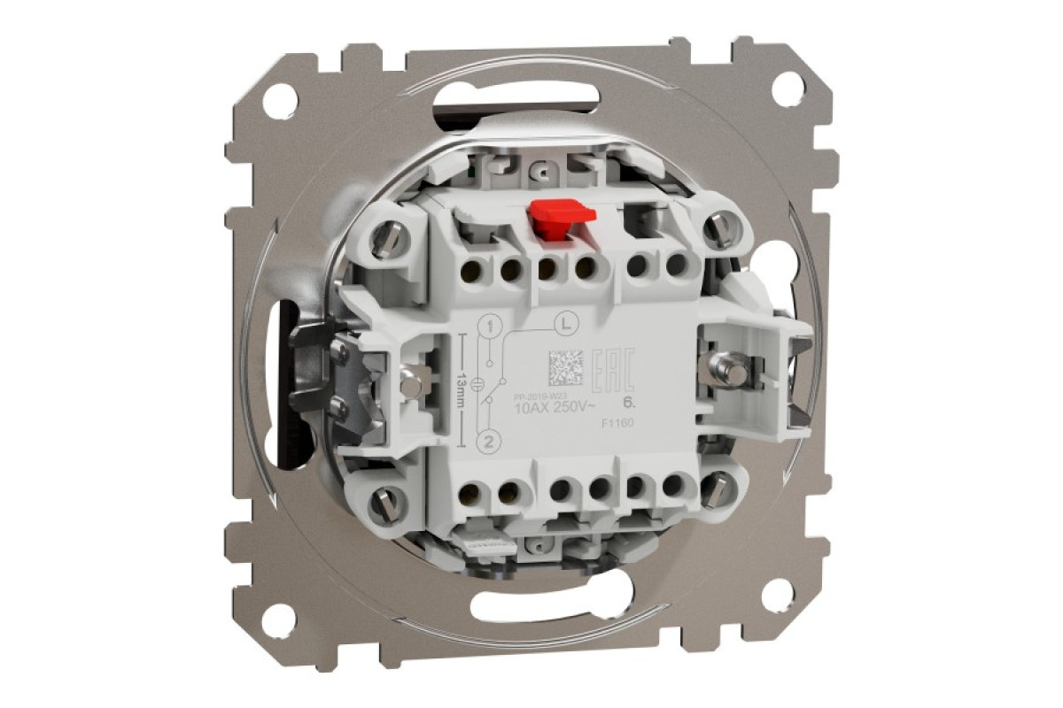 Одноклавішний перемикач з синьою LED підсвіткою 10 АХ Венге Sedna Elements (SDD181106L)