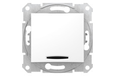 Одноклавішний перемикач з синьою підсвіткою Sedna Scnheider Electric білий (SDN1500221)