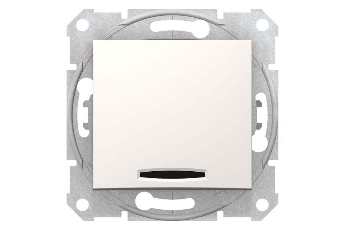 Одноклавишный переключатель с синей подсветкой Sedna Schneider Electric слоновая кость (SDN1500223)