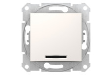 Одноклавішний перемикач з синьою підсвіткою Sedna Scnheider Electric слонова кістка (SDN1500223)