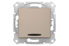 Одноклавішний перемикач з синьою підсвіткою Sedna Scnheider Electric титан (SDN1500168)