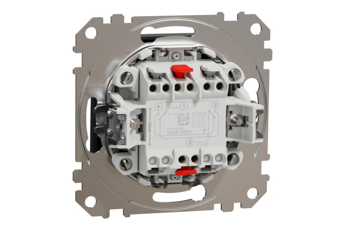 Одноклавишный перекрестный переключатель с подсветкой Sedna Design, черный (SDD114107L)