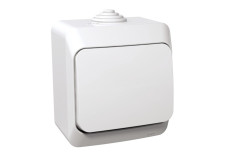 Перемикач 1-клавішний IP44 Cedar Plus, накладний монтаж, білий (WDE000560)