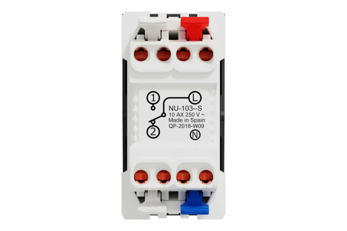 Перемикач 1-клавішний з нейтраллю 10А, 1 модуль антрацит (NU310354S)