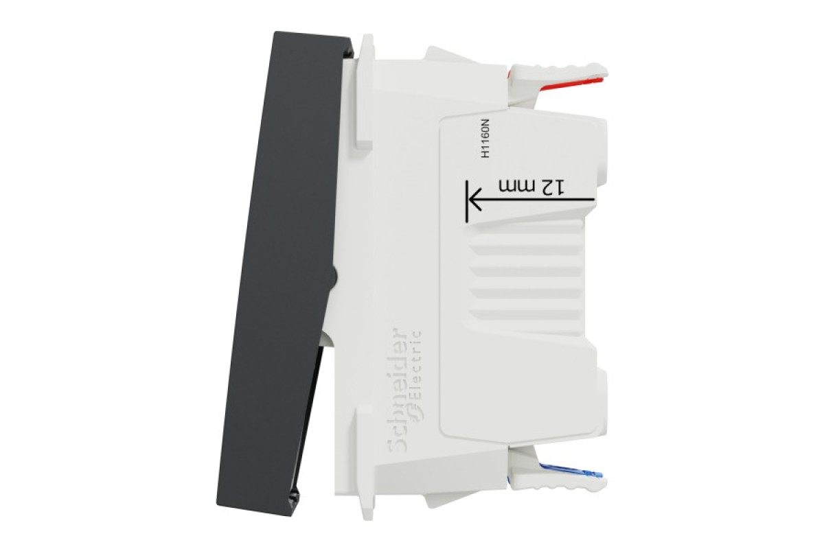 Перемикач 1-клавішний з нейтраллю 10А, 1 модуль антрацит (NU310354S)