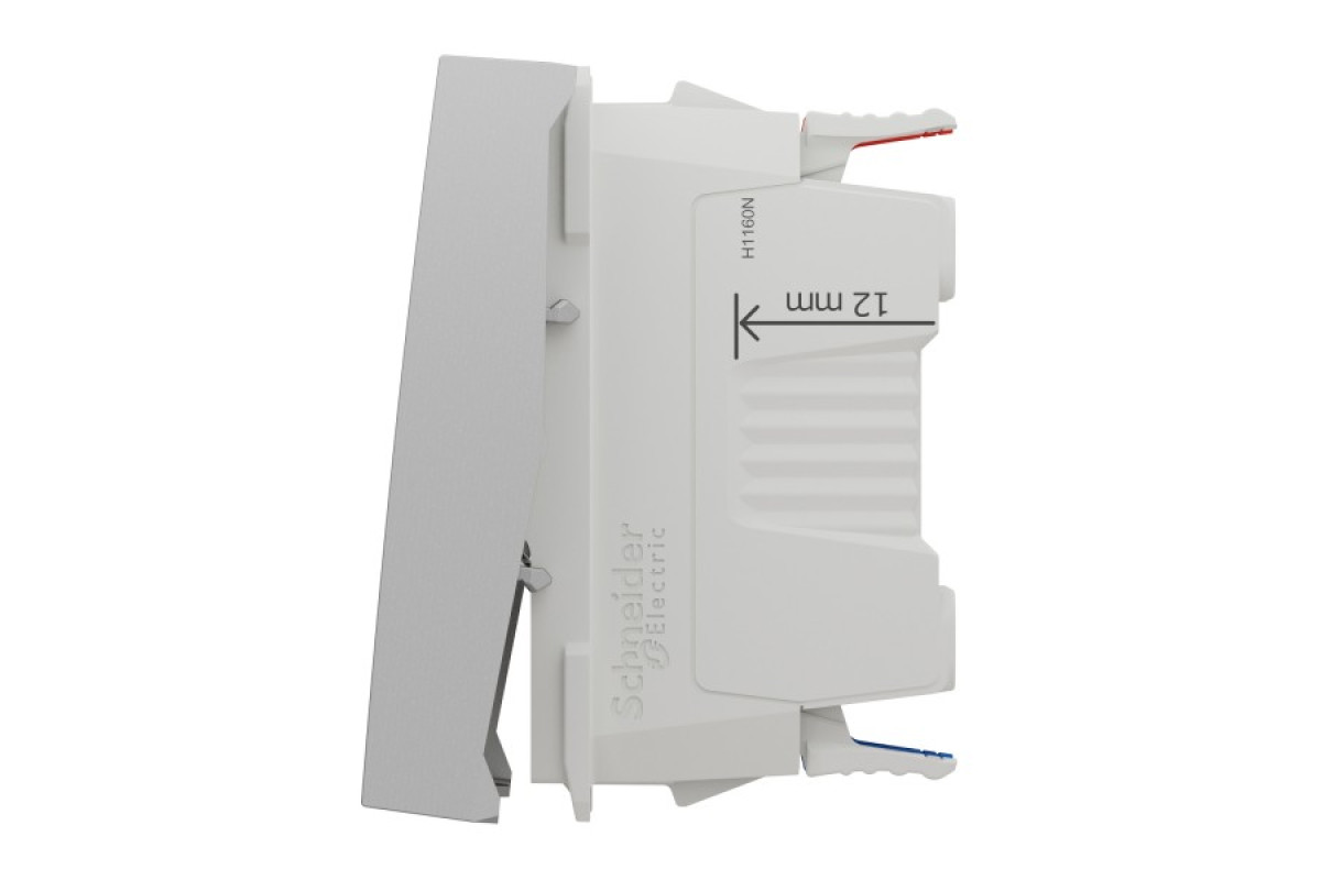 Перемикач 1-клавішний з нейтраллю 10А, 2 модулі алюміній (NU320330S)