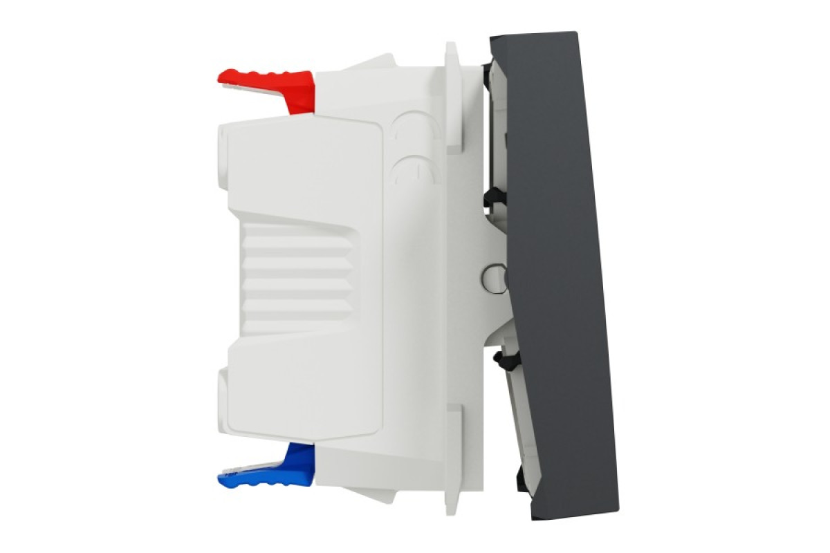 Перемикач 1-клавішний з нейтраллю 10А, 2 модулі антрацит (NU320354S)