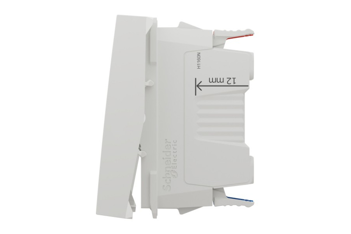 Перемикач 1-клавішний з нейтраллю 10А, 2 модулі білий (NU320318S)