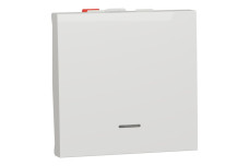 Перемикач 1-клавішний з нейтраллю 10А, 2 модулі білий (NU320318S)