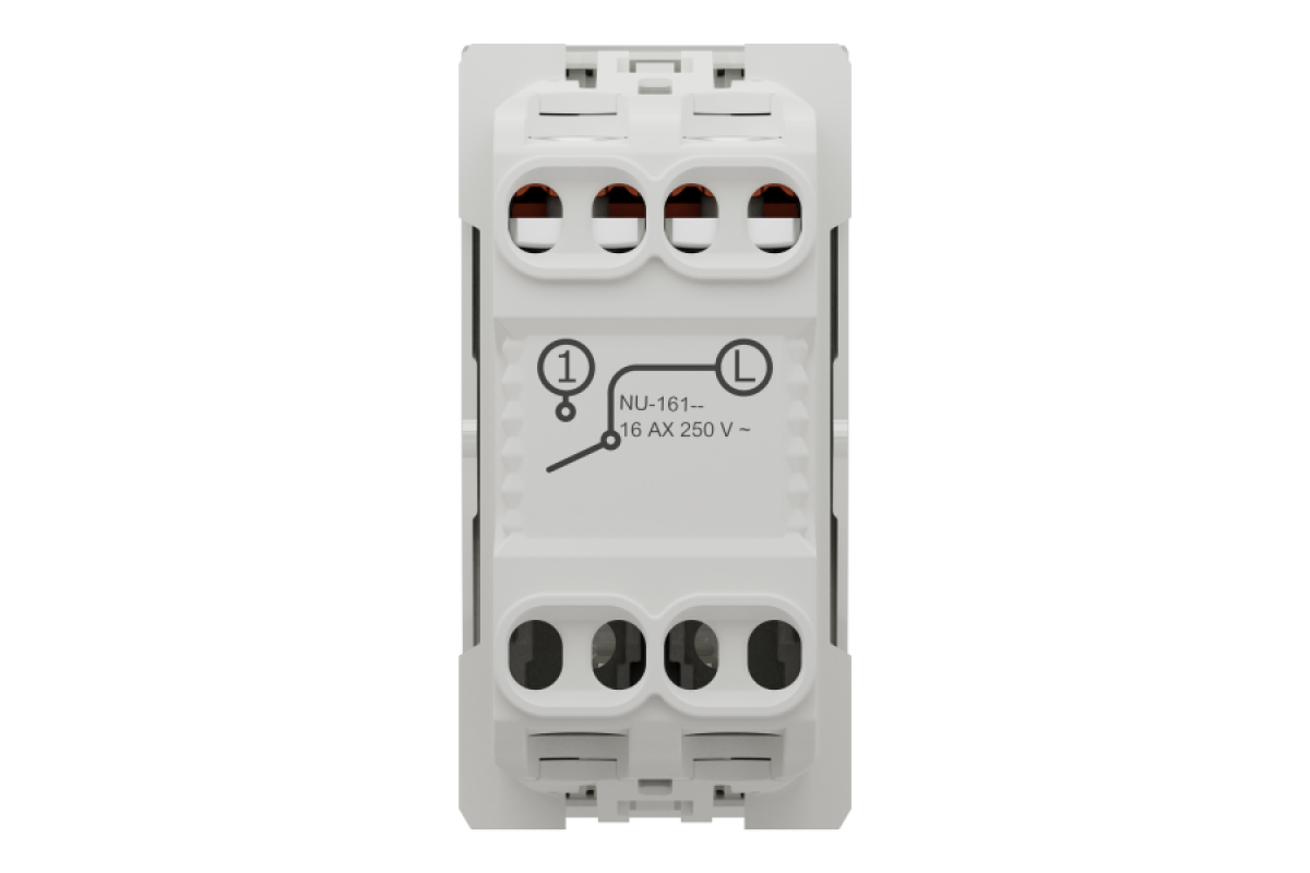 Переключатель 1-клавишный с нейтралью 10А, 2 модуля антрацита (NU316118)