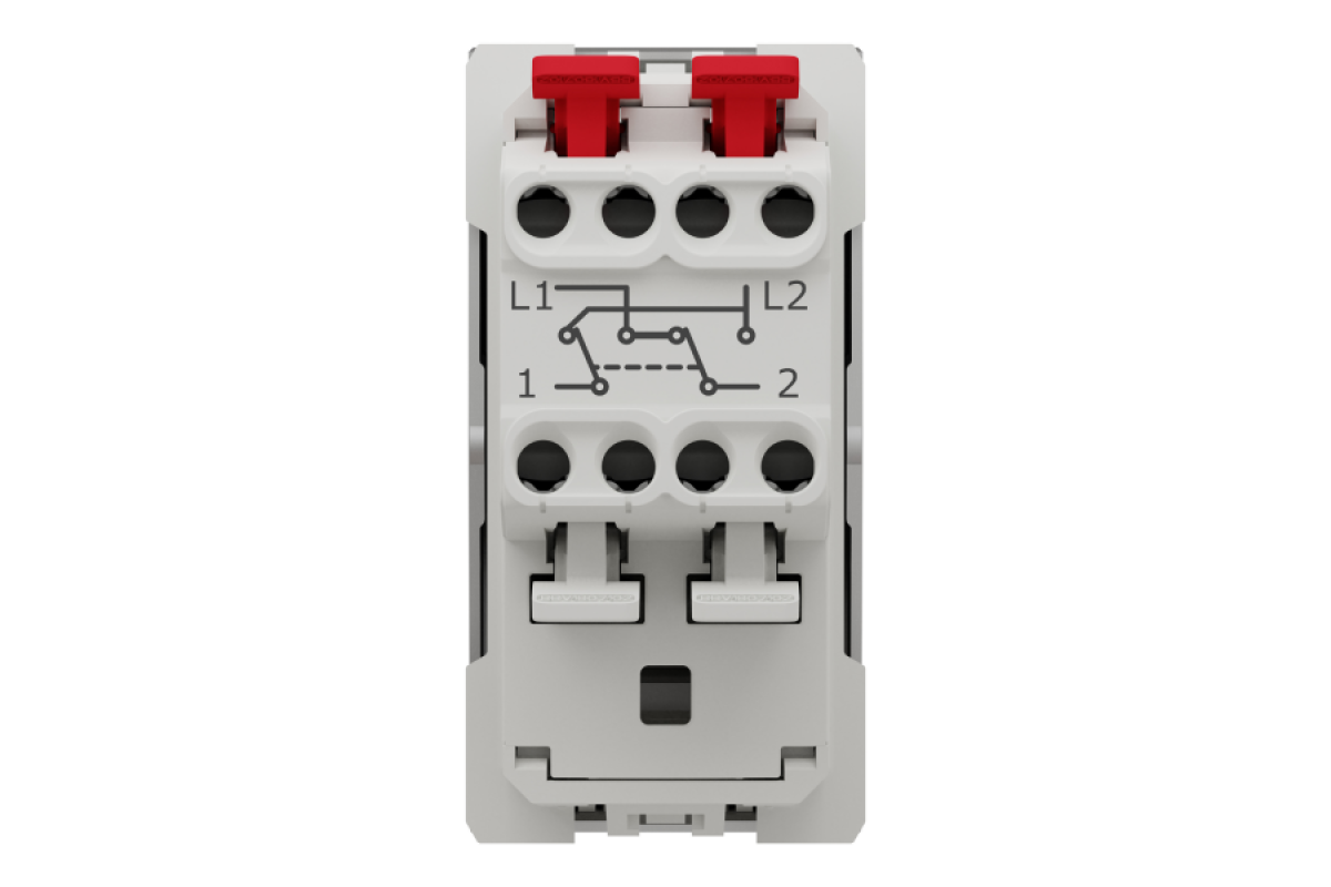 Перемикач 1-клавішний перехресний схема 7, 10А, 1 модуль алюміній (NU310530)