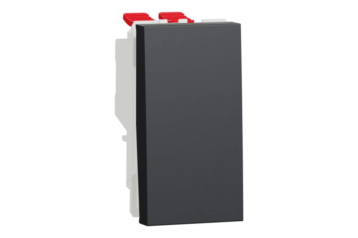 Перемикач 1-клавішний перехресний схема 7, 10А, 1 модуль антрацит (NU310554)