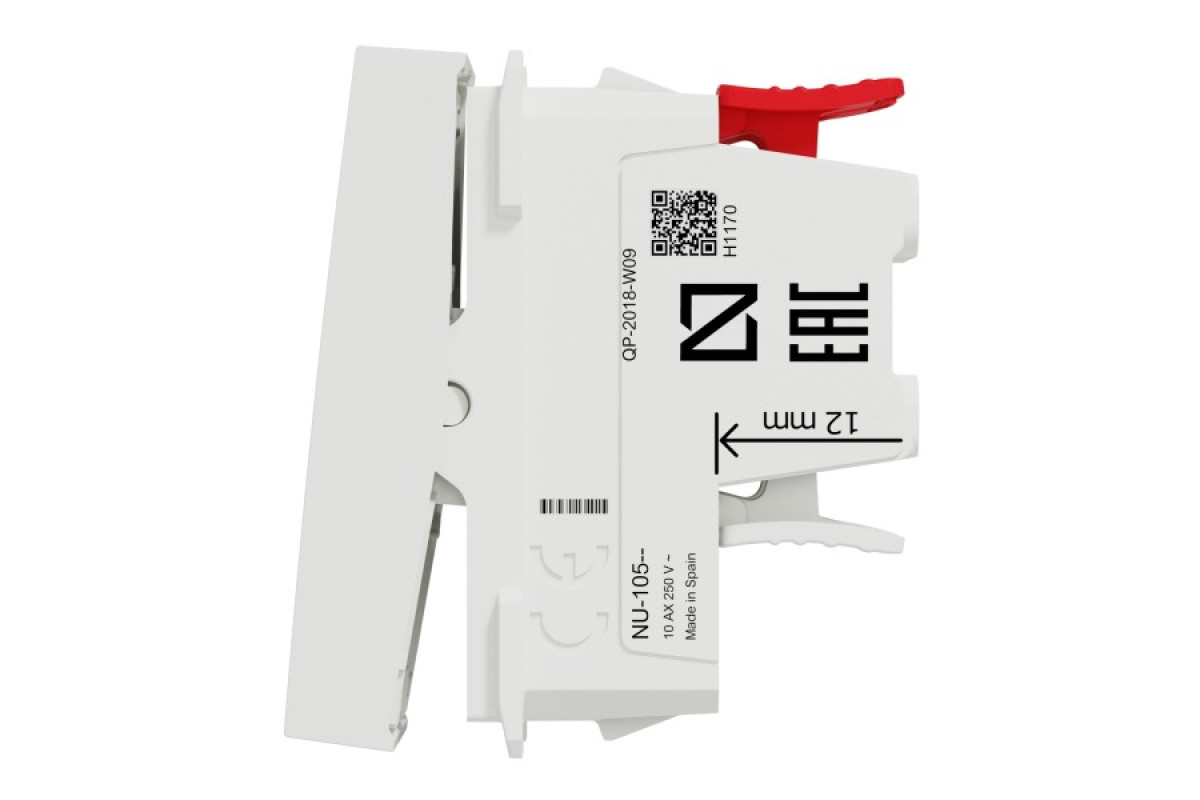 Перемикач 1-клавішний перехресний схема 7, 10А, 1 модуль білий (NU310518)