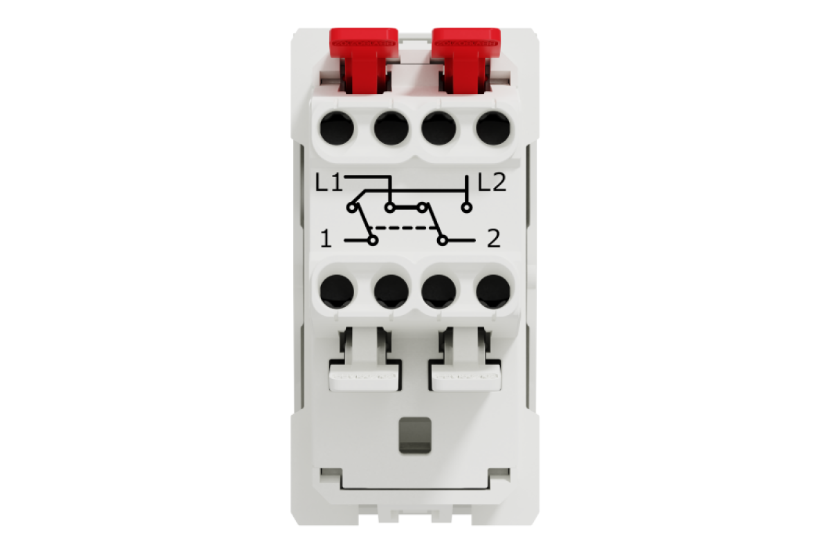 Перемикач 1-клавішний перехресний схема 7, 10А, 1 модуль білий (NU310518)