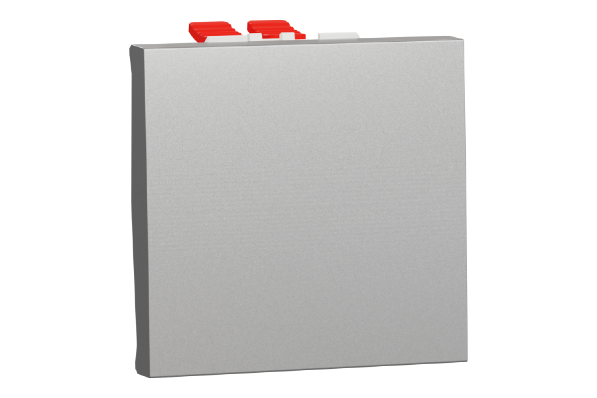 Перемикач 1-клавішний перехресний схема 7, 10А, 2 модулі алюміній (NU320530)