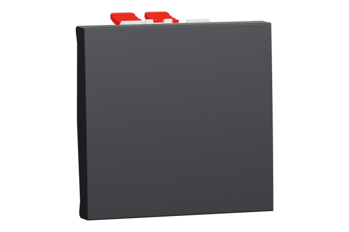 Перемикач 1-клавішний перехресний схема 7, 10А, 2 модулі антрацит (NU320554)