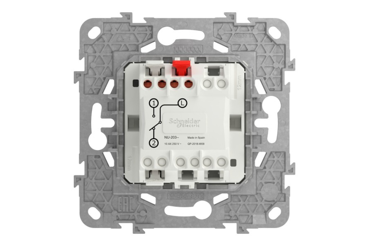 Перемикач 1-клавішний сх.6 10А білий (NU520318)