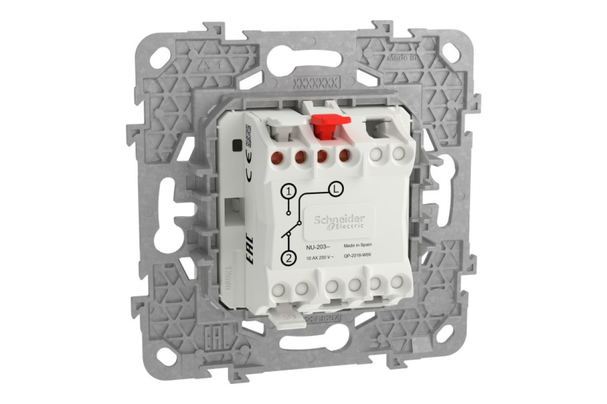 Перемикач 1-клавішний сх.6 10А білий (NU520318)