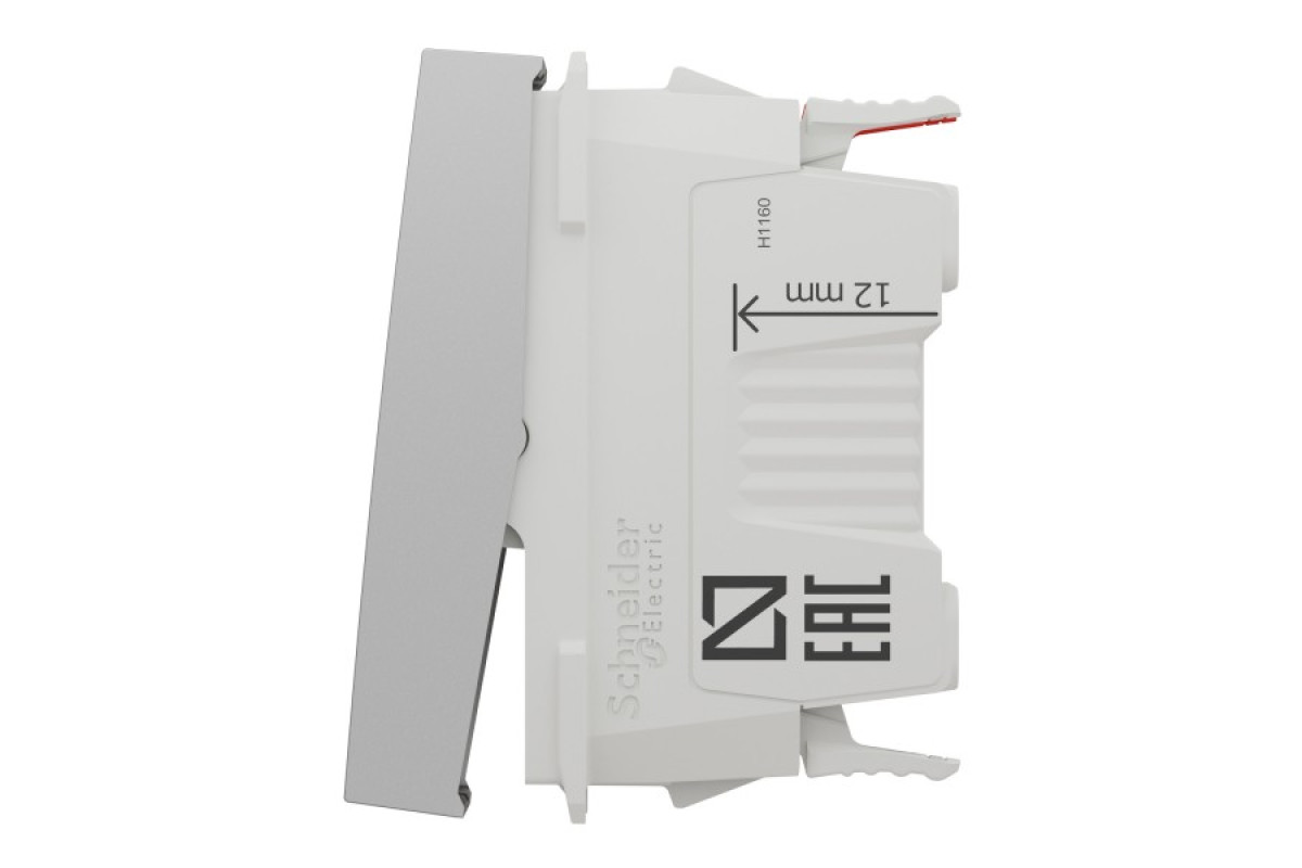 Перемикач 1-клавішний схема 6, 10А, 1 модуль алюміній (NU310330)