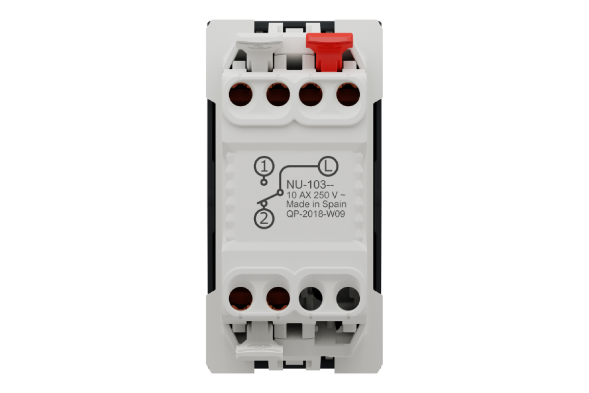 Перемикач 1-клавішний схема 6, 10А, 1 модуль антрацит (NU310354)