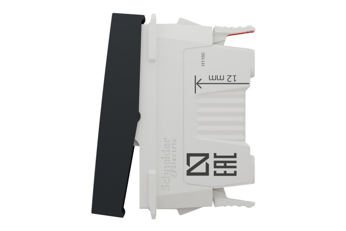 Перемикач 1-клавішний схема 6, 10А, 1 модуль антрацит (NU310354)