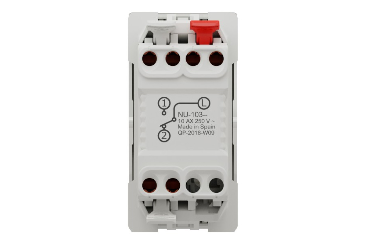 Перемикач 1-клавішний схема 6, 10А, 1 модуль білий (NU310318)