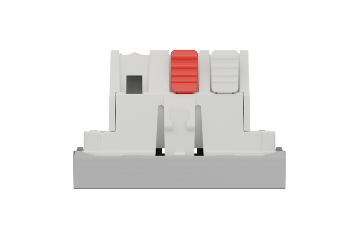 Перемикач 1-клавішний схема 6, 10А, 2 модулі алюміній (NU320330)