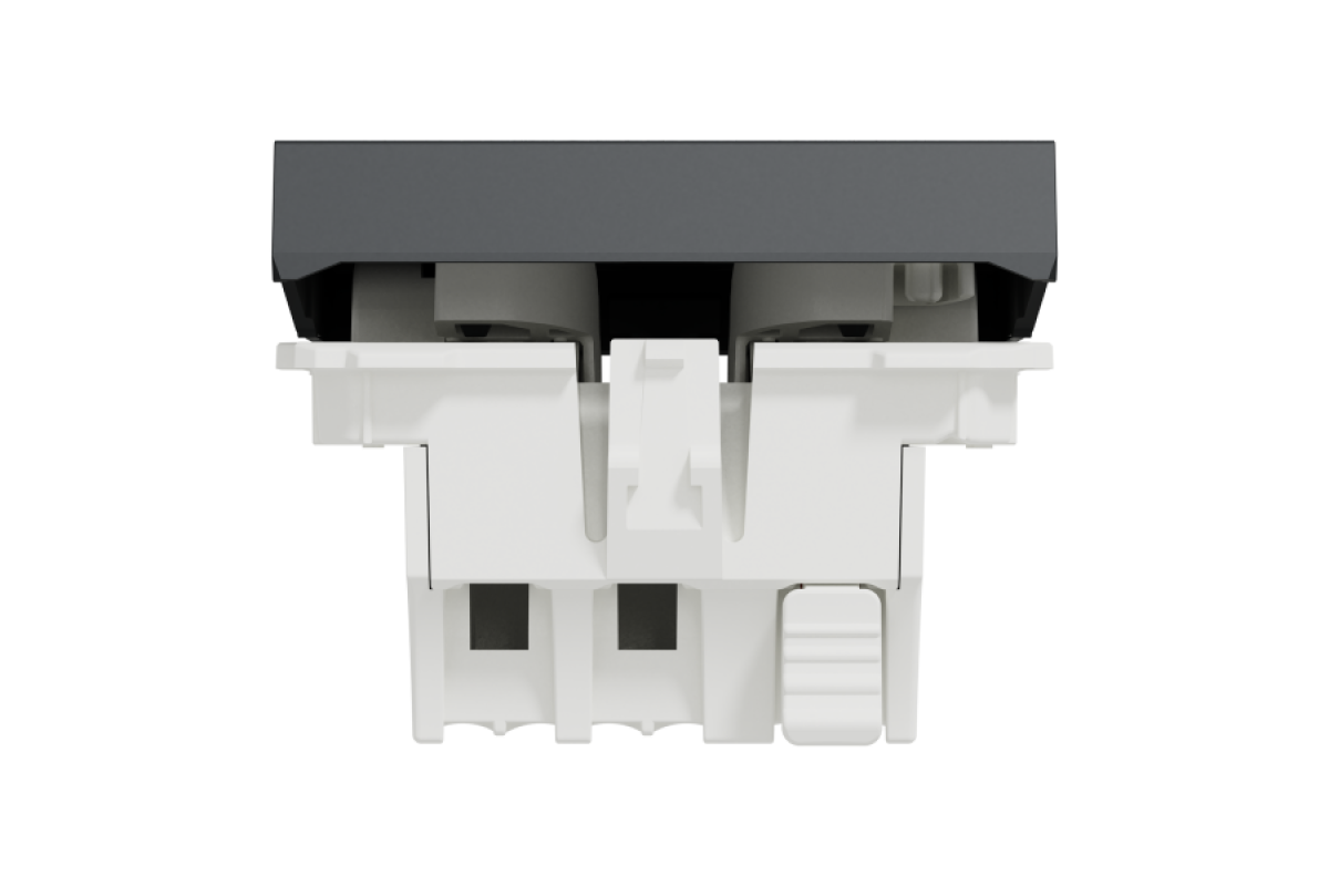 Перемикач 1-клавішний схема 6, 10А, 2 модулі антрацит (NU320354)