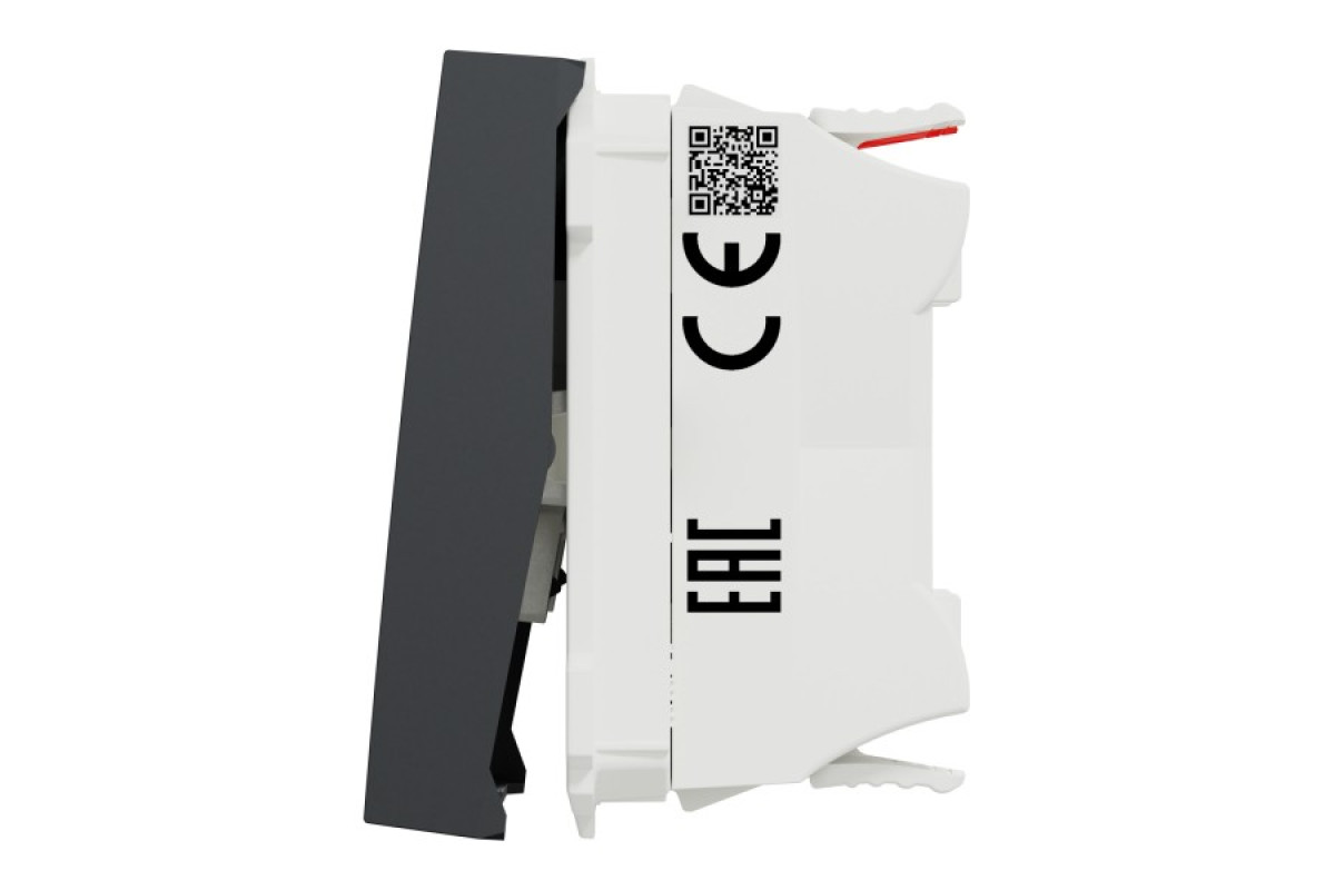 Перемикач 1-клавішний схема 6, 10А, 2 модулі антрацит (NU320354)