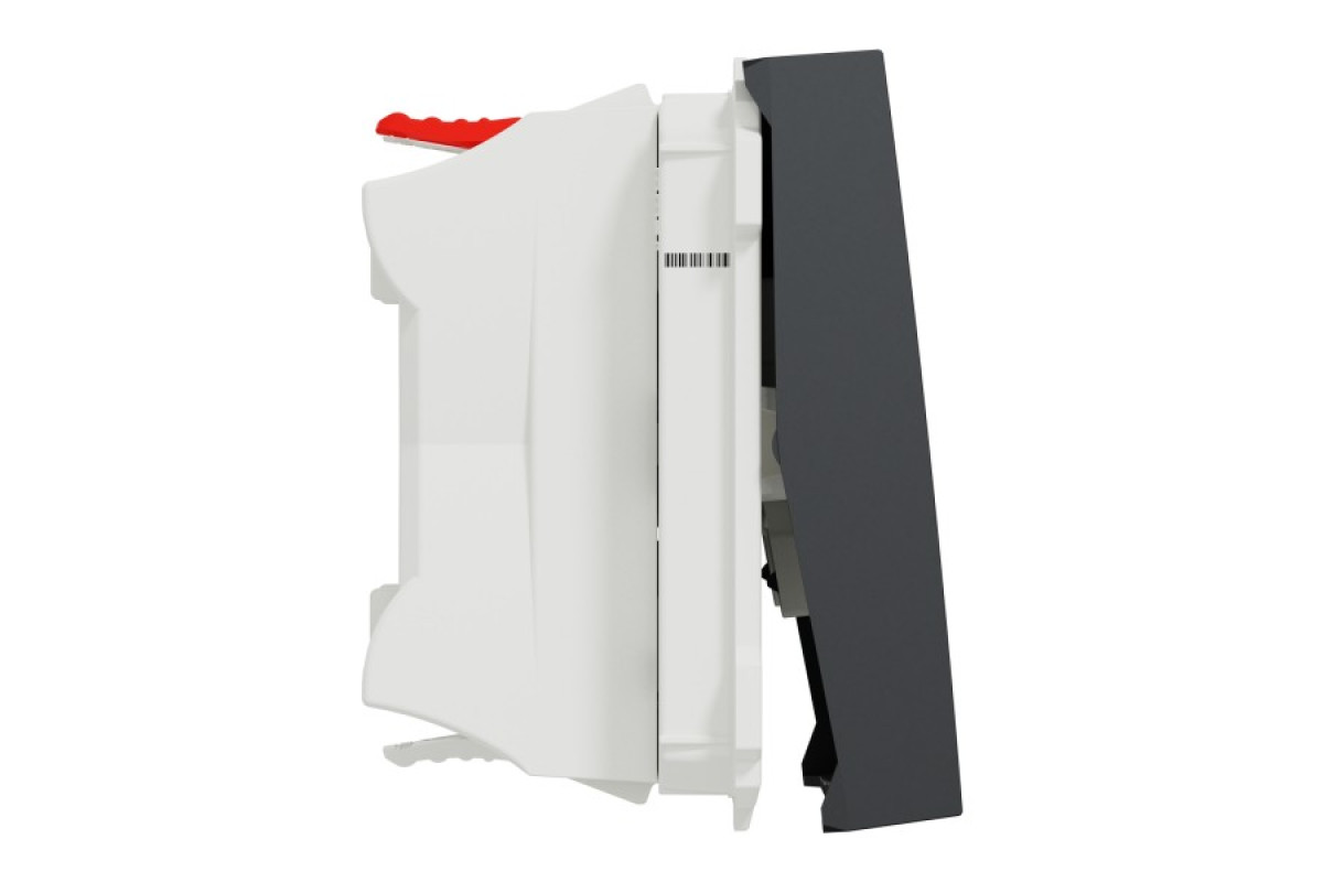 Перемикач 1-клавішний схема 6, 10А, 2 модулі антрацит (NU320354)