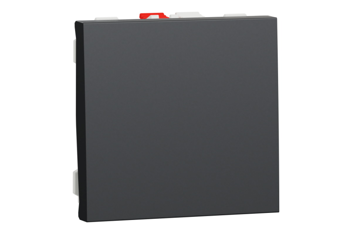 Перемикач 1-клавішний схема 6, 10А, 2 модулі антрацит (NU320354)