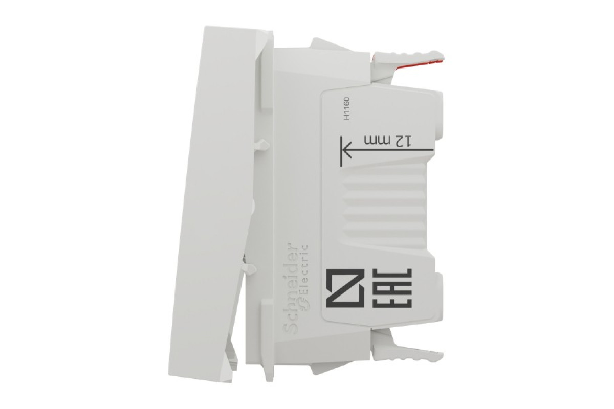 Перемикач 1-клавішний схема 6, 10А, 2 модулі білий (NU320318)