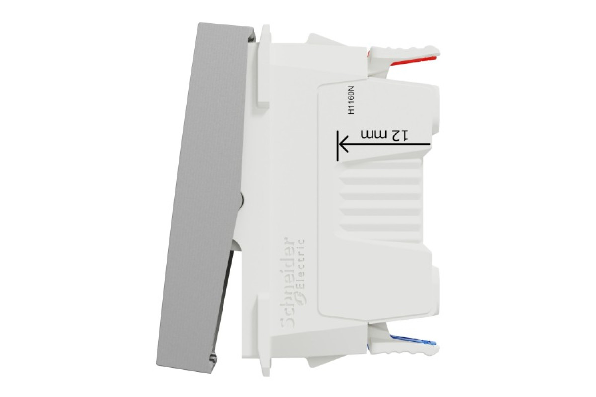 Перемикач 1-клавішний, з нейтраллю, 10А, 1 модуль алюміній (NU310330S)