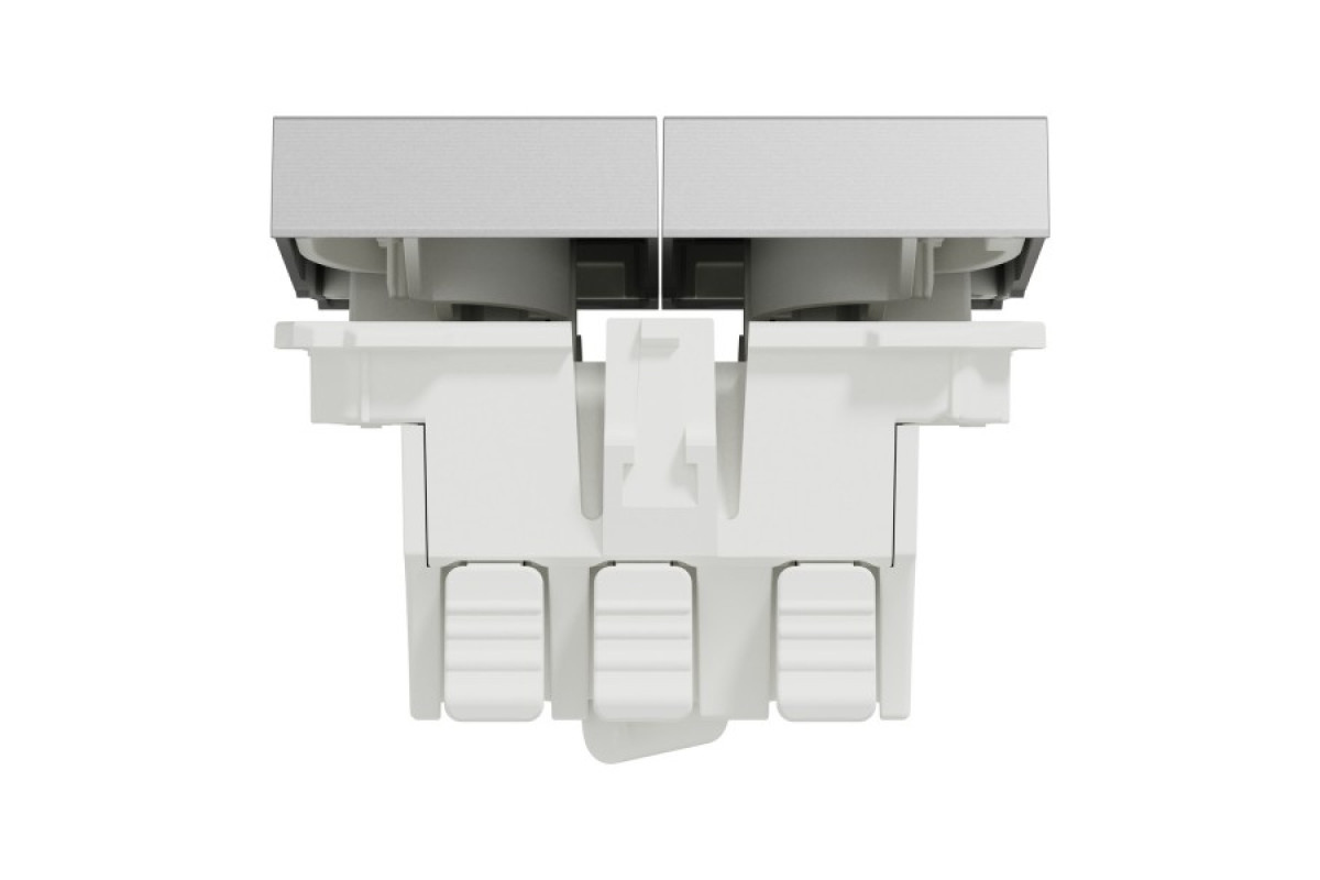 Перемикач 2-клавішний 2 x сх.6, 10А 2 модулі алюміній (NU321330)