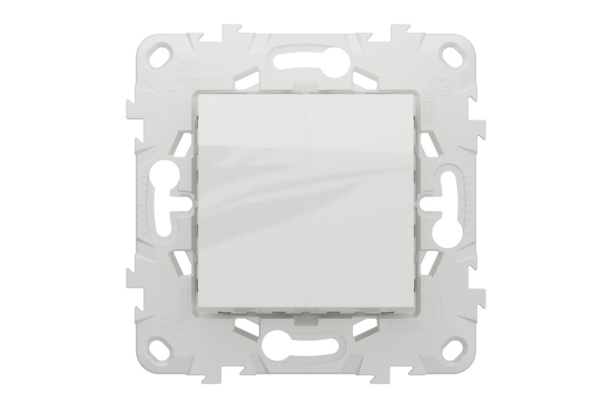 Перемикач 2-клавішний 2 x сх.6, 10А білий (NU521318)