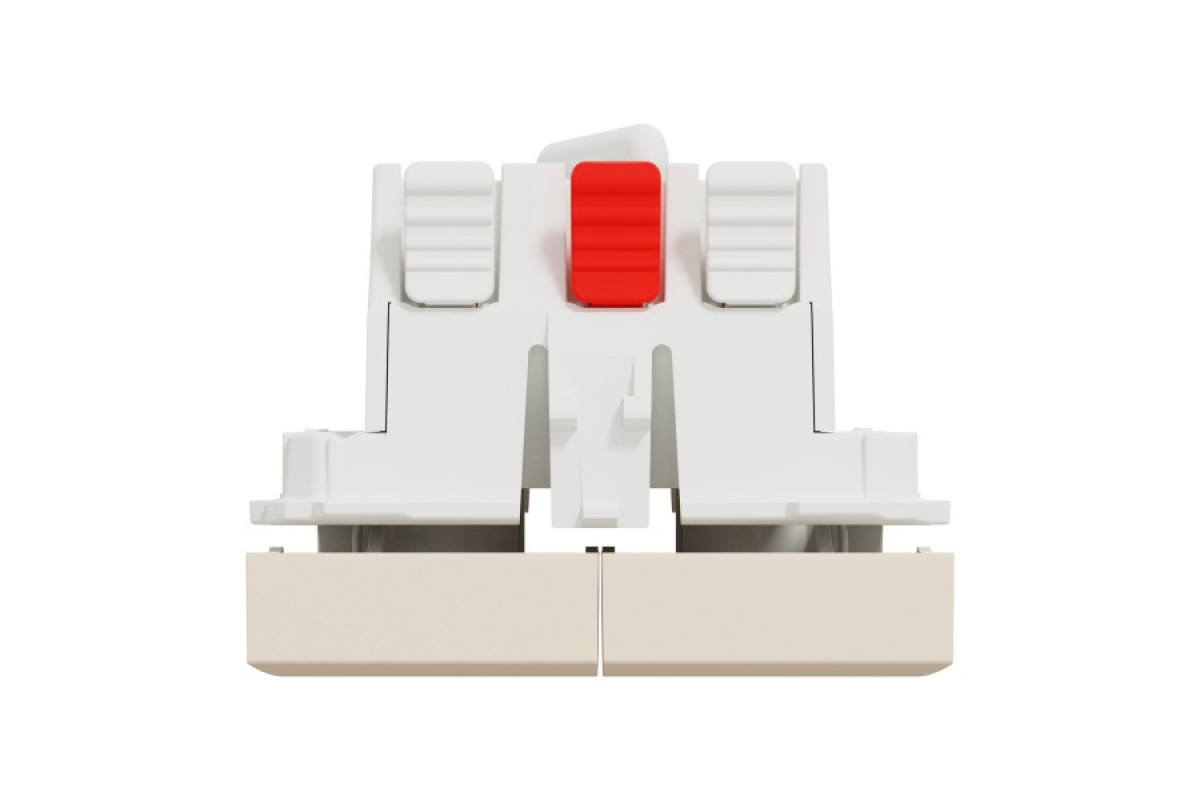 Перемикач 2-клавішний, 10А, 2 модулі, бежевий Unica New Studio (NU321344)