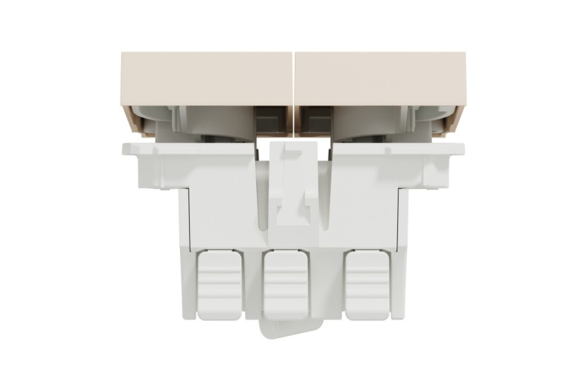 Перемикач 2-клавішний, 10А, 2 модулі, бежевий Unica New Studio (NU321344)