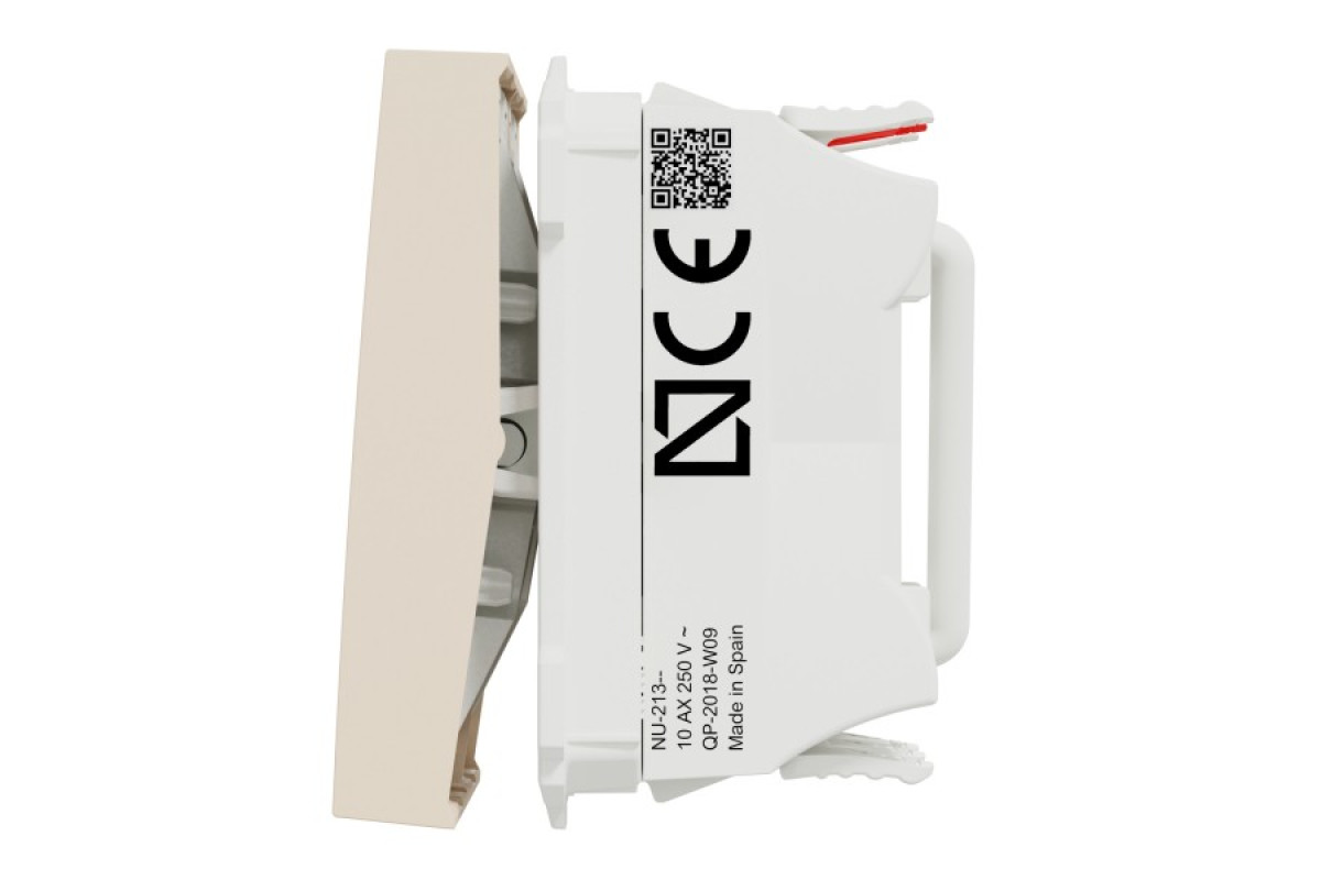 Перемикач 2-клавішний, 10А, 2 модулі, бежевий Unica New Studio (NU321344)