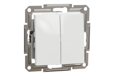 Перемикач двоклавішний, білий, Asfora, без рамки (EPH0670121)