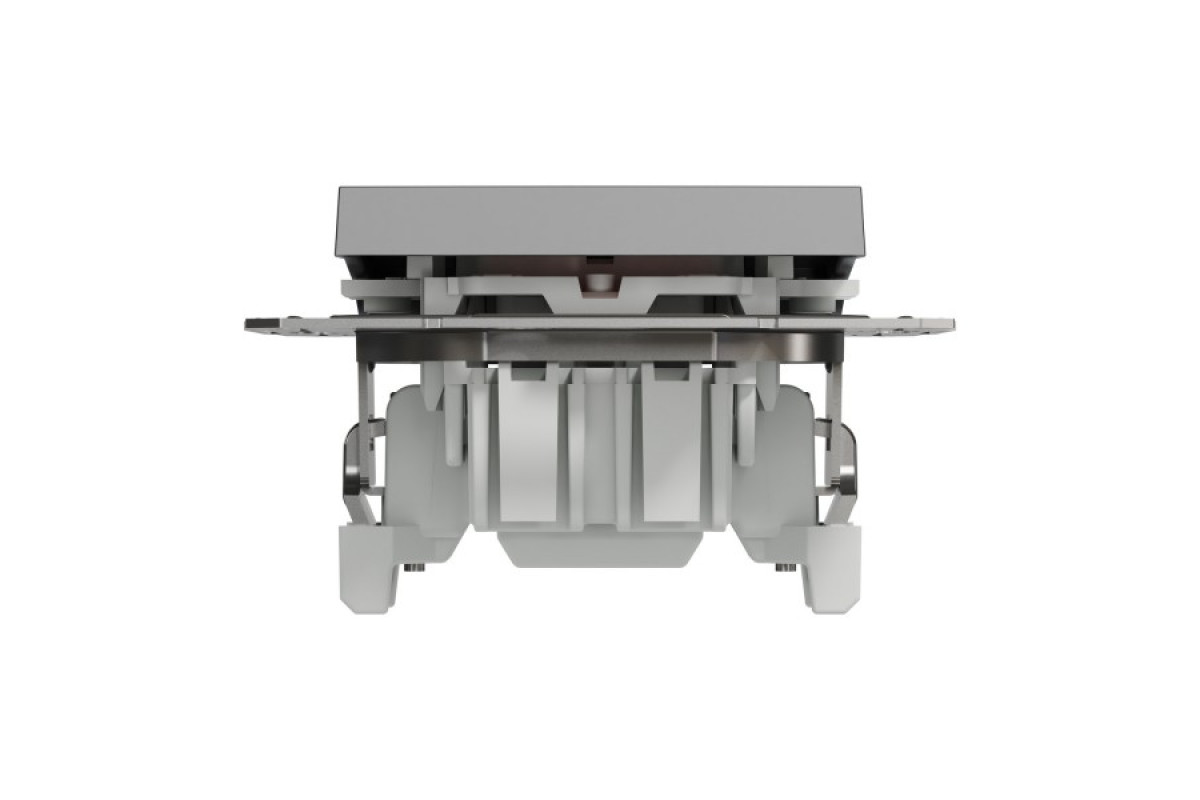 Перемикач одноклавішний з підсвіткою, Самозажимний, Asfora Антрацит (EPH1500171)