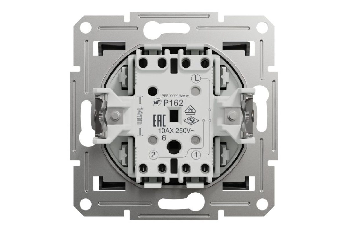 Перемикач одноклавішний Самозажимний Asfora Антрацит (EPH0400171)