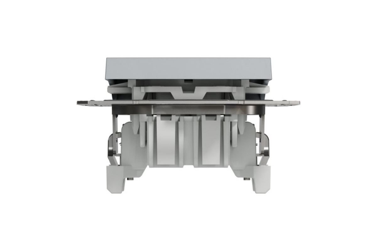 Перемикач одноклавішний Самозажимний Asfora Сталь (EPH0400162)