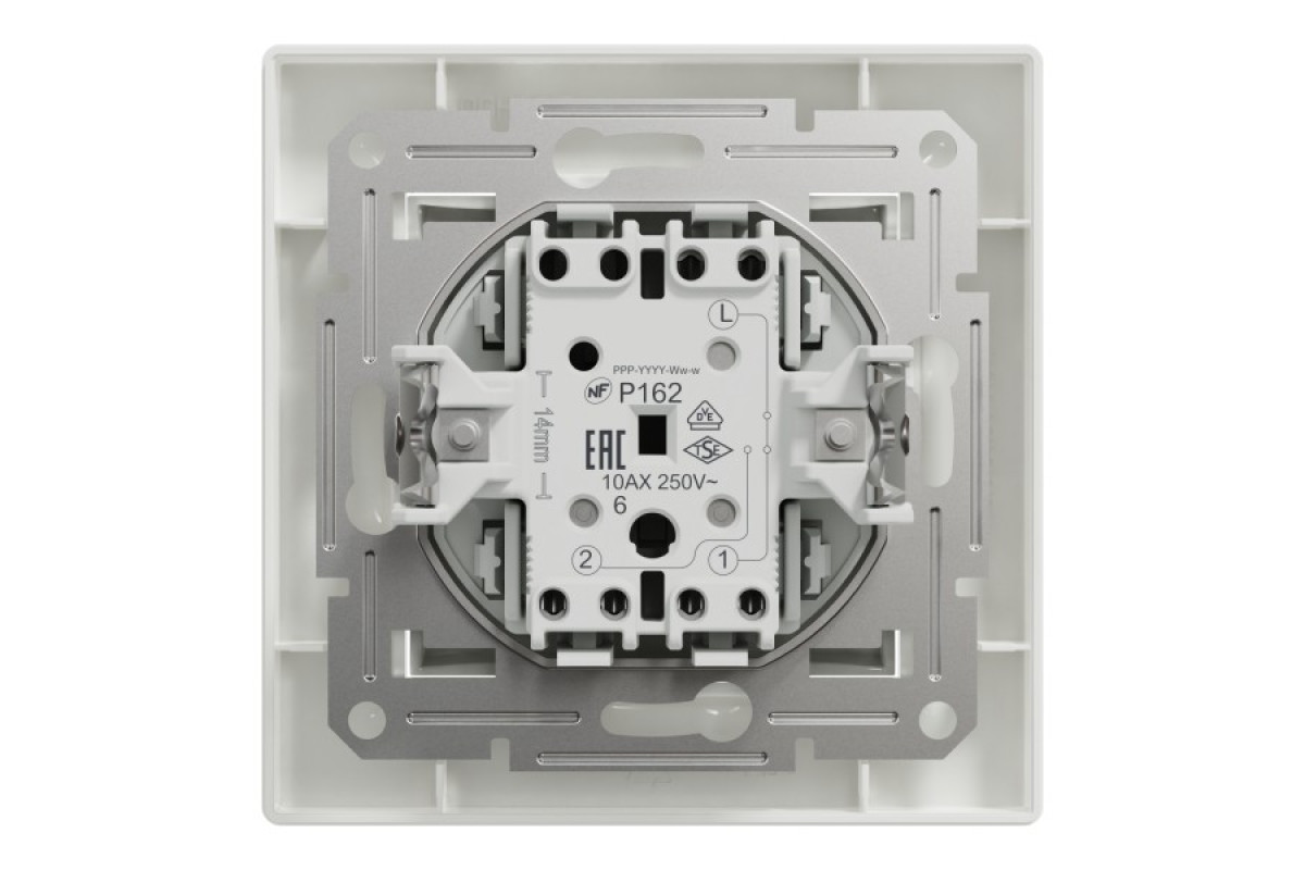 Перемикач одноклавішний Самозажимний Білий Asfora (EPH0400121)