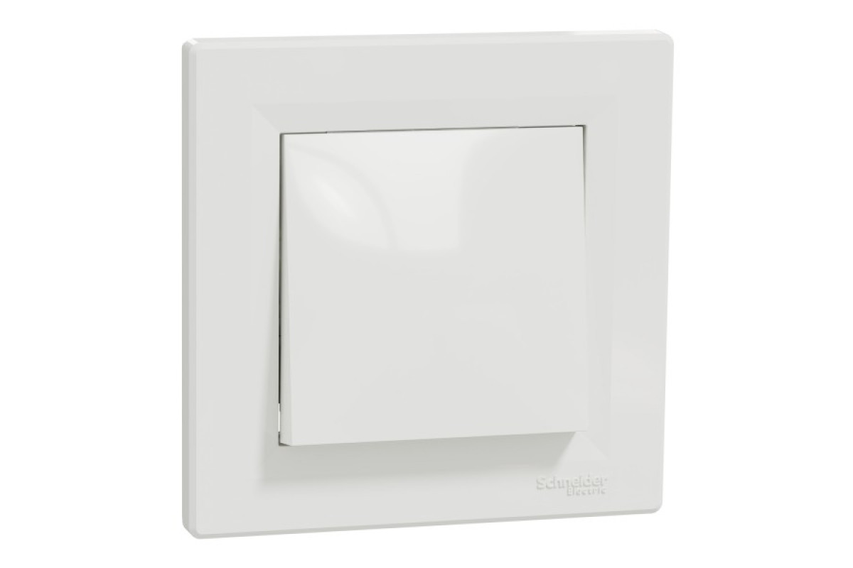 Перемикач одноклавішний Самозажимний Білий Asfora (EPH0400121)