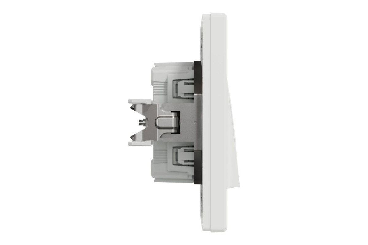 Перемикач одноклавішний Самозажимний Білий Asfora (EPH0400121)