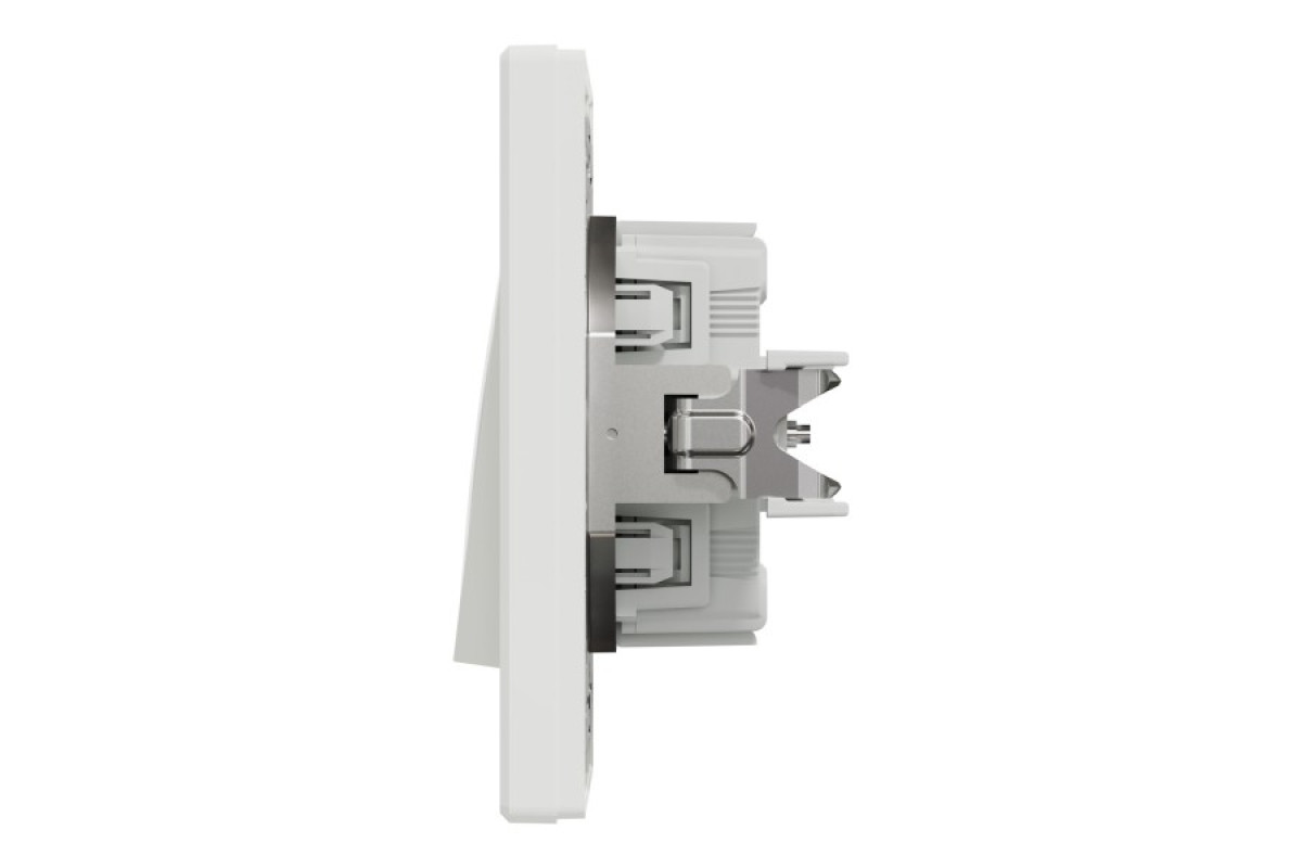 Перемикач одноклавішний Самозажимний Білий Asfora (EPH0400121)