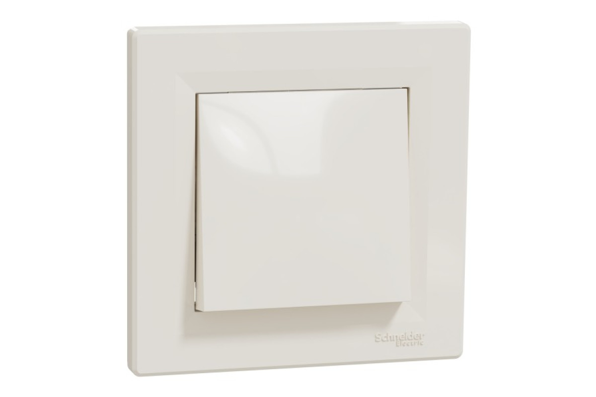 Перемикач одноклавішний Самозажимний Крем Asfora (EPH0400123)