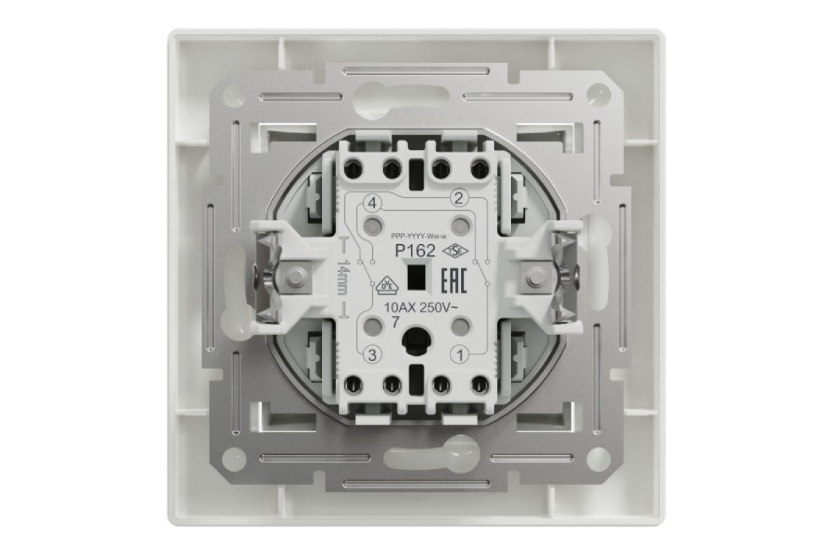 Перемикач перехресний самозажимний Білий Asfora (EPH0500121)
